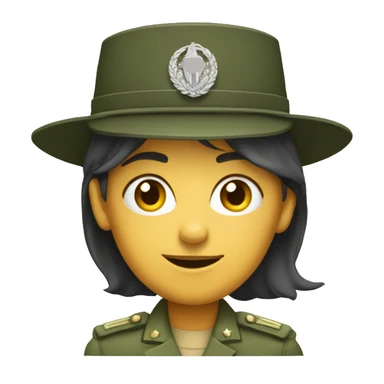 Nowadays Female army general with general's hat. sticker