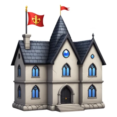 magic school, with a flag, flag on a roof sticker