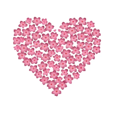 heart made of sakura petals sticker