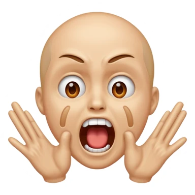 Screaming face with hands sticker