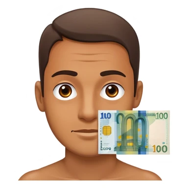 Hombre con cartel de 100€ sticker