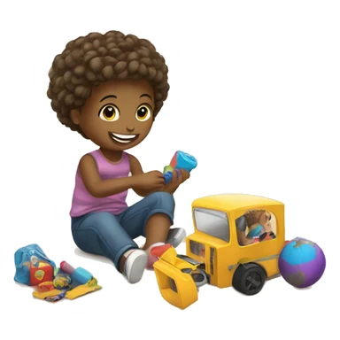 children playing with toys at school sticker