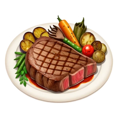 big juicy australian steak meal sticker