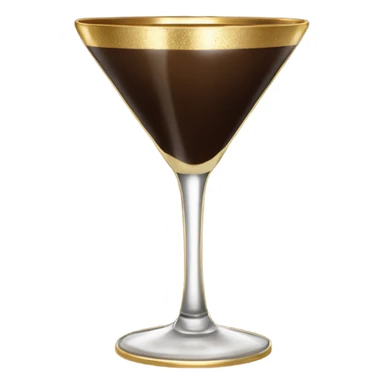 gold rimmed espresso martini glass with gold bow sticker
