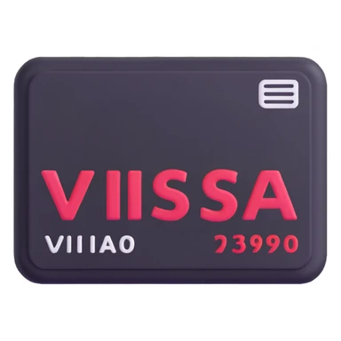 visa stamp with rounded edges, no background sticker