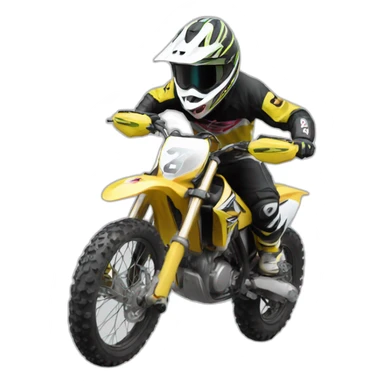 Moto cross qui fait une roue arrière sticker