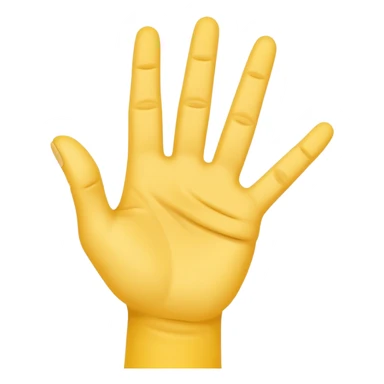 american sign language alphabet A yellow hand with six fingers sticker
