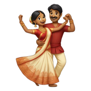 Indian couple dancing sticker