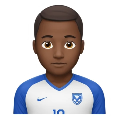 black soccer player man blue white jersey sticker