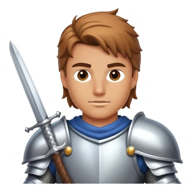brave knight with shining armor and sword sticker