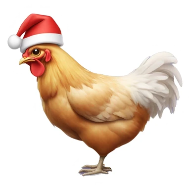 Chicken with Santa hat sticker