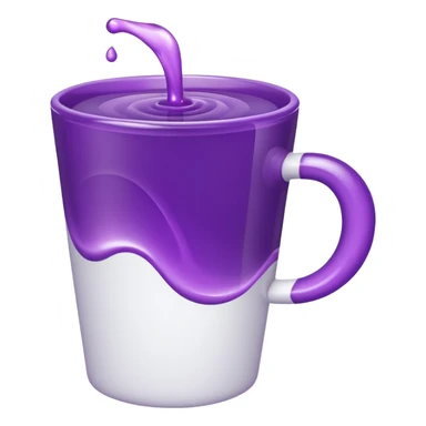 white cup with purple liquid sticker