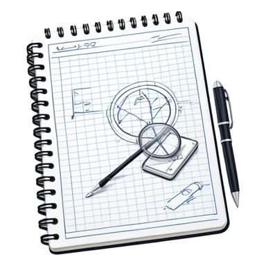 a notebook with lots of technical sketches sticker