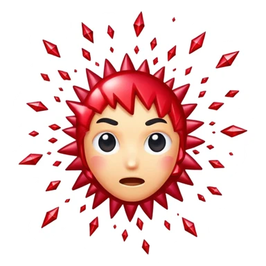 head exploding with rubies flying out sticker