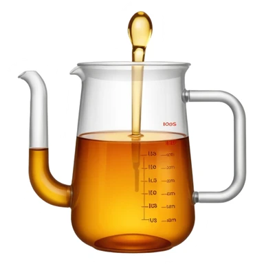 tea in a laboratory measuring cup sticker
