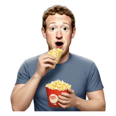 Mark Zuckerberg eating pop corn sticker