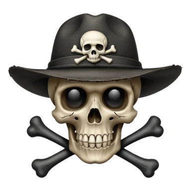 A skull and crossbones wearing a hat like vampire hunter D. sticker