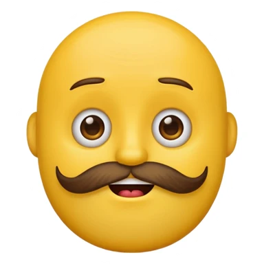 yellow emoji face with a beard, showing both happy and sad emotions at once sticker