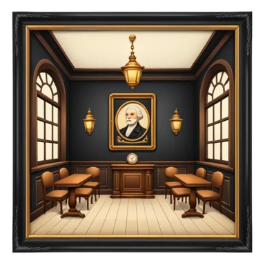 Vintage old antique academia aesthetic interior sticker