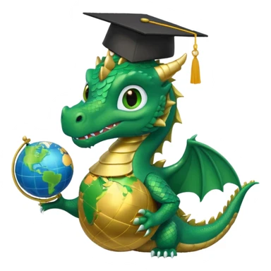 I need a character for an educational geography course, dragon style sticker