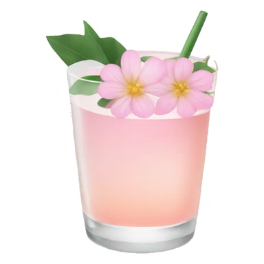 Cocktail with light pink flowers sticker