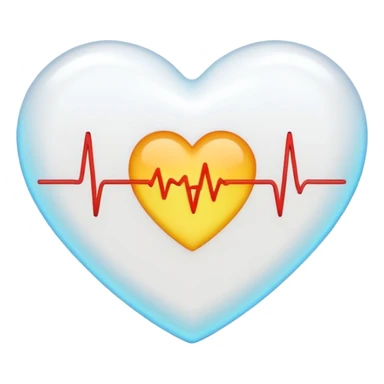 white heart with a pulse, simple and bold, Discord emoji style sticker