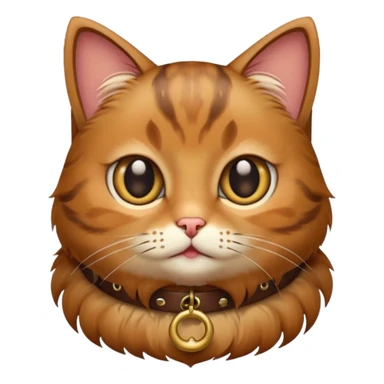 cat with bell coller brown cute big eyes sticker