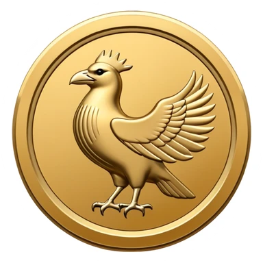 flat minimalist icon of a circle with ridges like a coin with a rook in it sticker