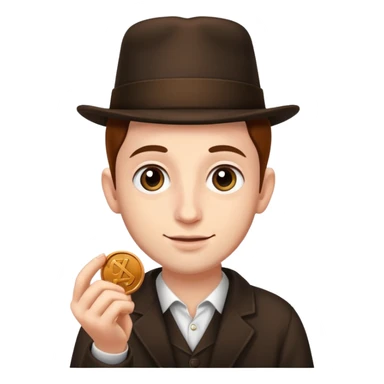 Jewish person with penny in hand sticker