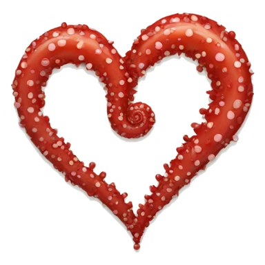 Love heart spirale made up of red spots  sticker