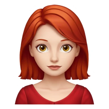 lady in red clothes , red hair sticker