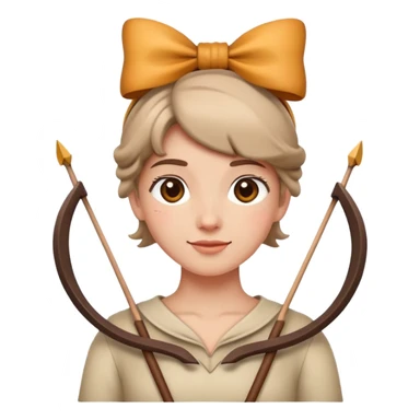 Satisfied face with a bow on the head sticker