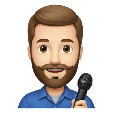 The weeked – beard, late 30s, holding microphone sticker