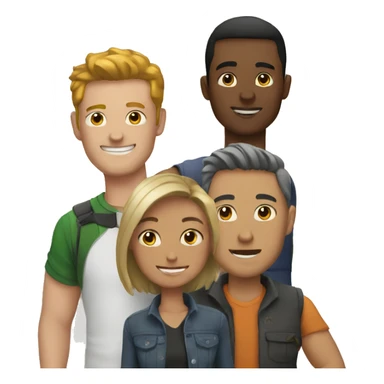 Man with friends sticker