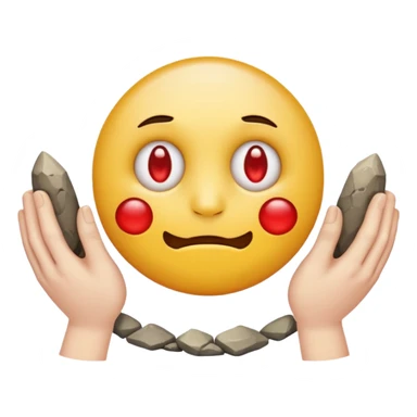 a yellow emoji circle with rock on hands and he looks super drunk sticker