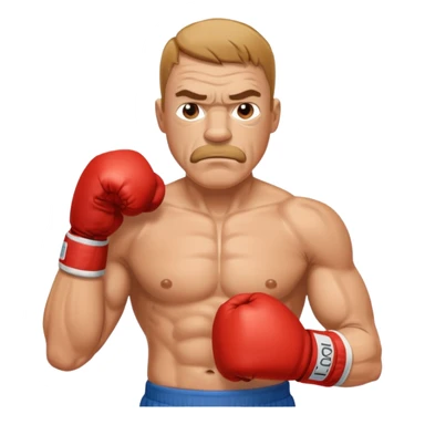 White middle age boxer sticker