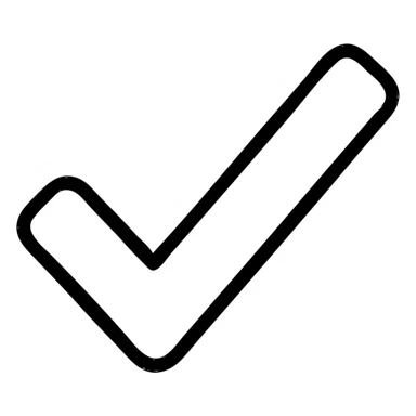 simple pink check mark, outlined style sticker