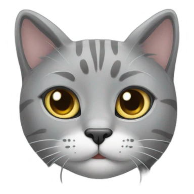 grey cat with different eyes sticker