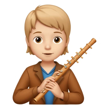 kid plays flute sticker