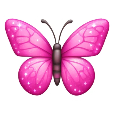 Pink butterfly with sparkles  sticker