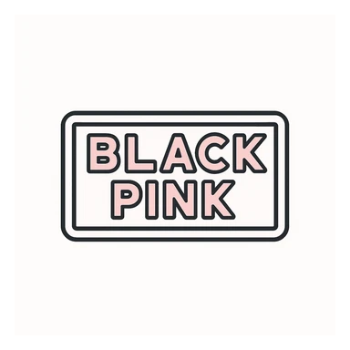 Blackpink logo, bold pink and black, sleek, minimal, iconic logo style sticker