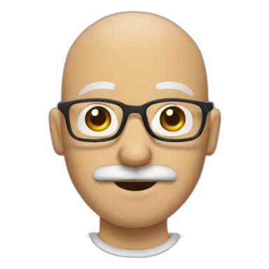 Bald man with glasses and mustach sticker