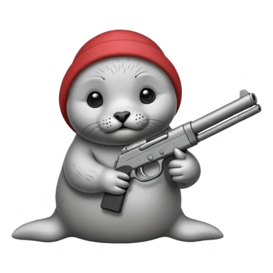 Baby seal with a gun sticker