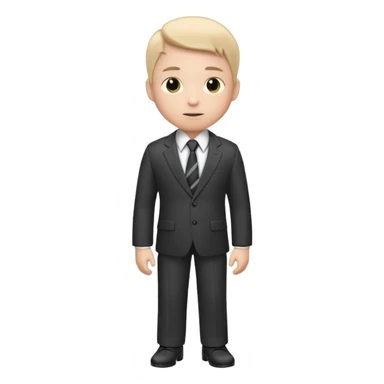 Mini character in oversized suit and tie sticker