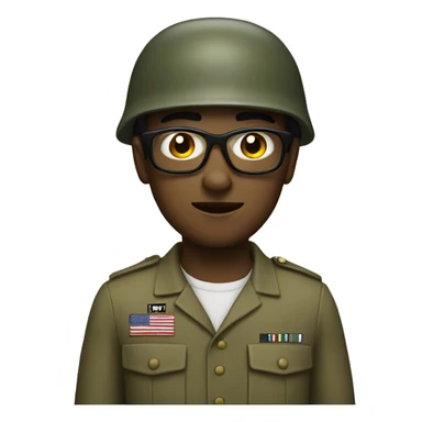 Nerd with army helmet sticker