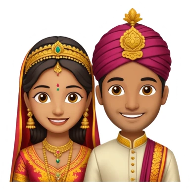 Sri Lankan bride and groom sticker