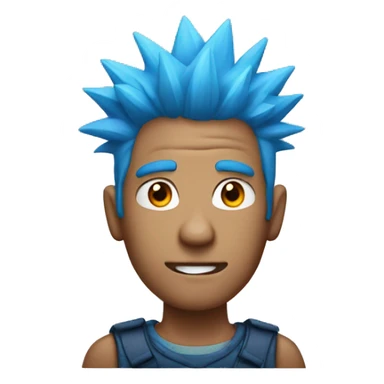 Man with spiky blue hair sticker