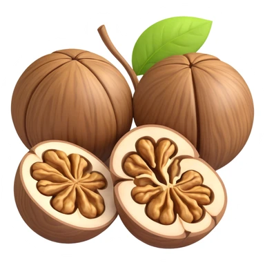 walnut without shell, realistic sticker
