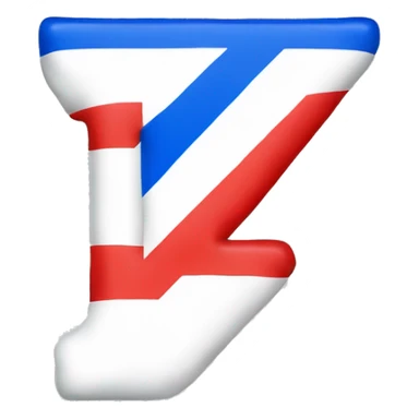 Letter Z in tricolor: White on top, blue in the middle and red on the bottom. Patriotic Russian Emoji sticker