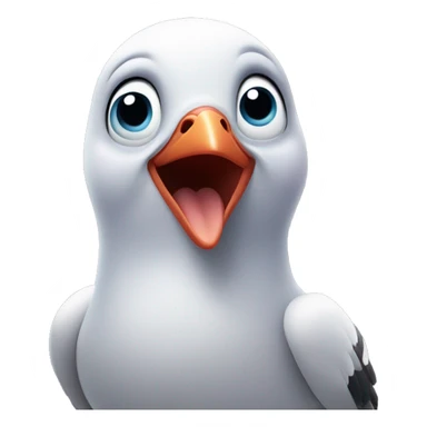 excited pigeon face with hearts for eyes sticker